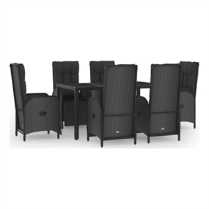 vidaXL Garden Dining Set in Black and Gray