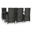vidaXL Poly Rattan Large Garden Dining Set in Black