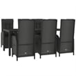 vidaXL Poly Rattan Large Garden Dining Set in Black