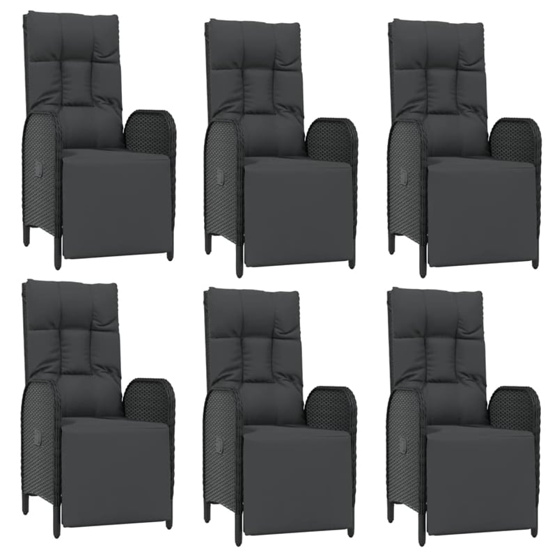 vidaXL Poly Rattan Large Garden Dining Set in Black