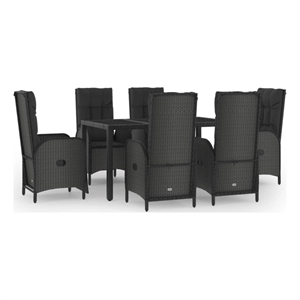 vidaXL Garden Dining Set in Black