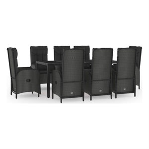 vidaXL Garden Dining Set in Black