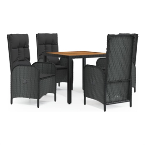 vidaXL Garden Dining Set in Black