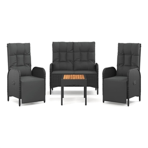 vidaXL Garden Dining Set in Black
