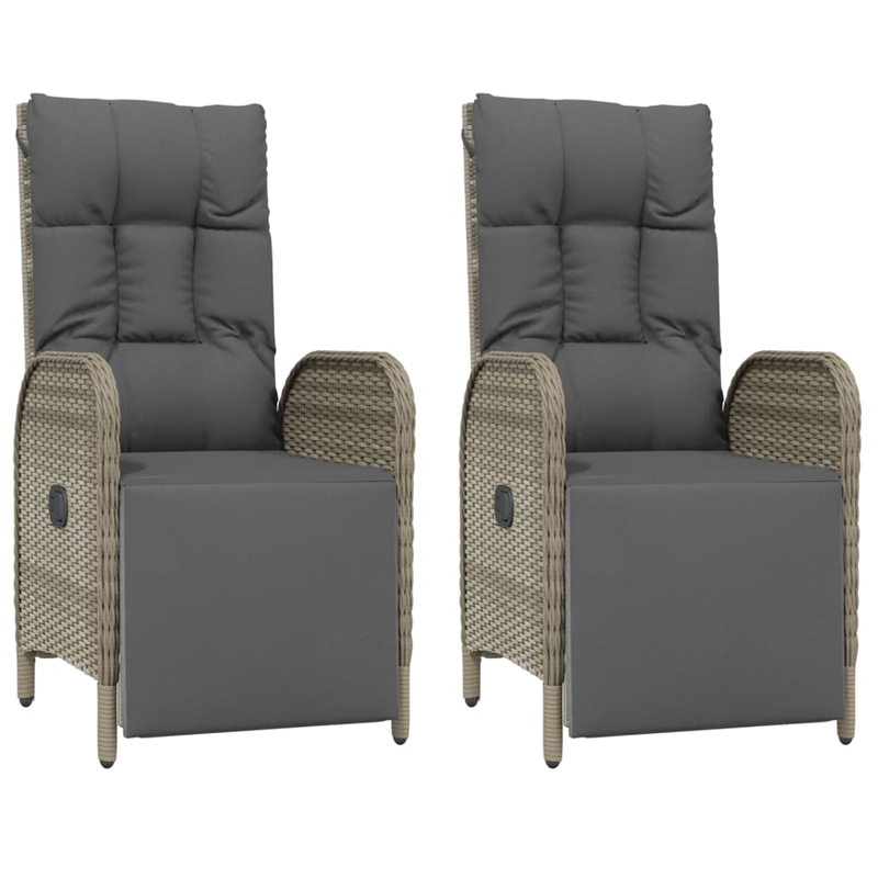 vidaXL PE Rattan/Powder-Coated Steel/Acacia Wood Garden Dining Set in Gray