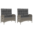 vidaXL PE Rattan/Powder-Coated Steel/Acacia Wood Garden Dining Set in Gray