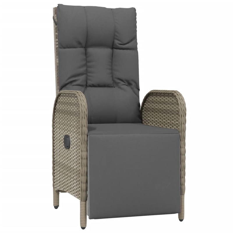 vidaXL PE Rattan/Powder-Coated Steel/Acacia Wood Garden Dining Set in Gray