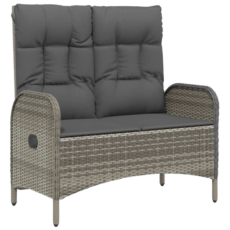 vidaXL PE Rattan/Powder-Coated Steel/Acacia Wood Garden Dining Set in Gray
