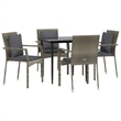 vidaXL Garden Dining Set in Black and Gray