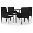 vidaXL Garden Dining Set in Black and Cream White