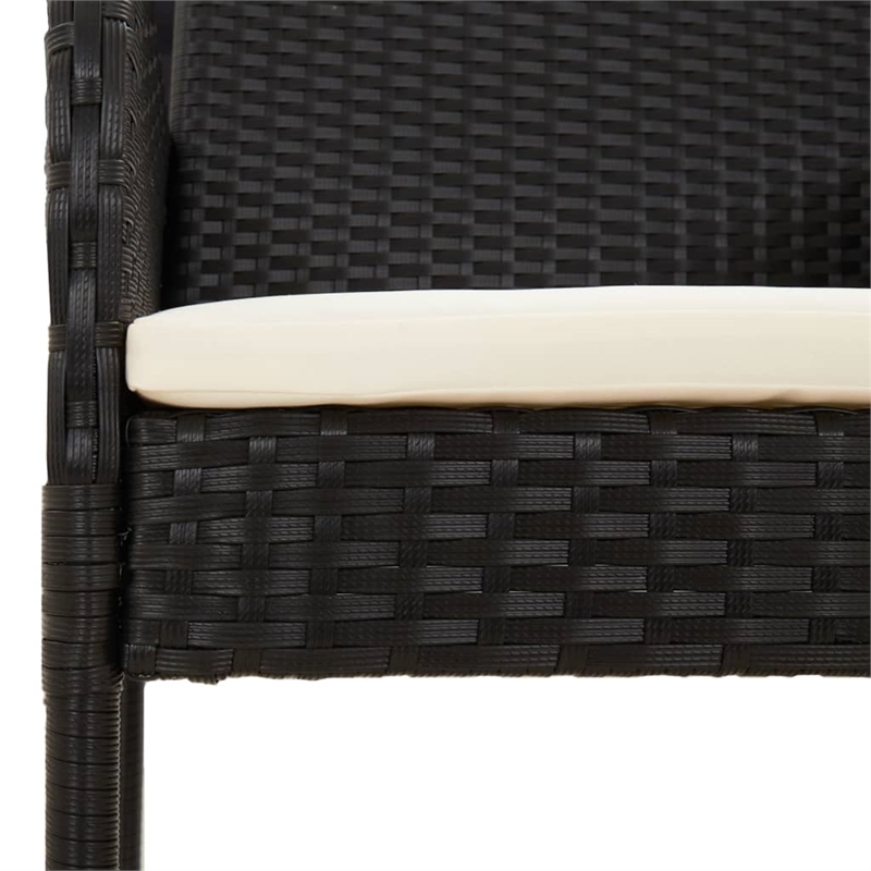 vidaXL Garden Dining Set in Black and Cream White