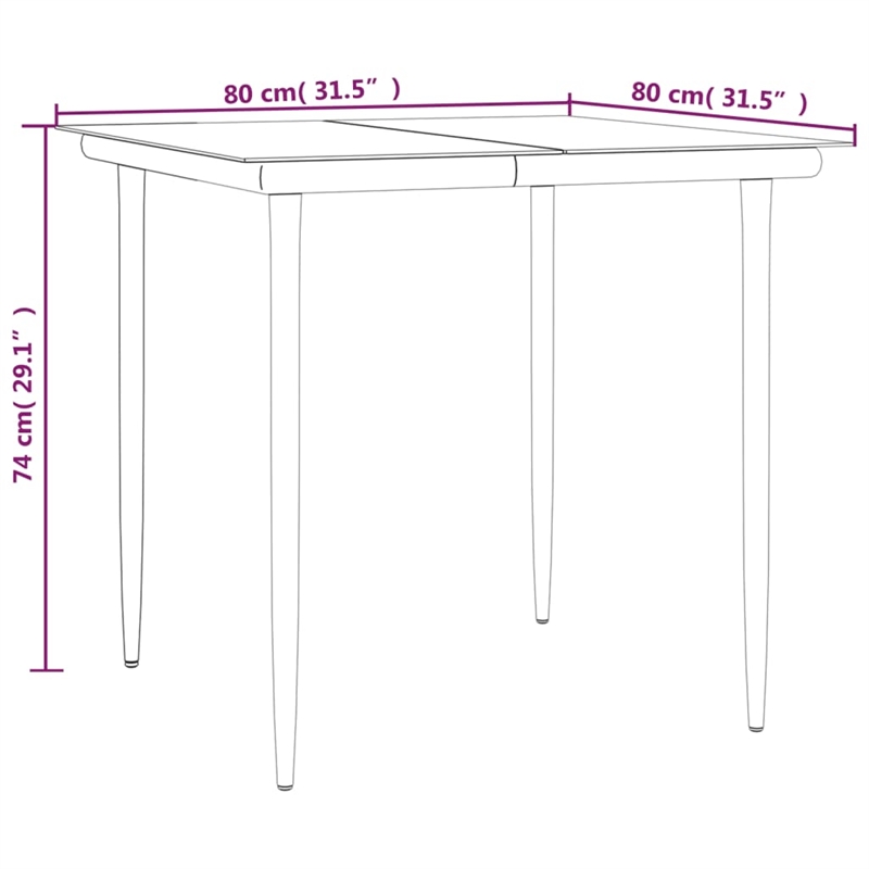 vidaXL Garden Dining Set in Black and Cream White