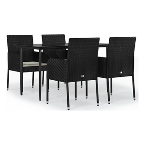 vidaXL Garden Dining Set in Black