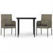 vidaXL Garden Dining Set in Black and Gray