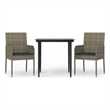 vidaXL Garden Dining Set in Black and Gray