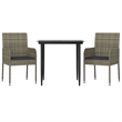 vidaXL Garden Dining Set in Black and Gray