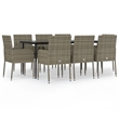 vidaXL Garden Dining Set in Black and Gray