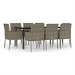 vidaXL Garden Dining Set in Black and Gray