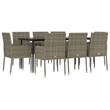 vidaXL Garden Dining Set in Black and Gray