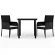 vidaXL Garden Dining Set in Black/Cream White