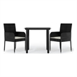 vidaXL Garden Dining Set in Black/Cream White