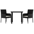 vidaXL Garden Dining Set in Black/Cream White