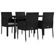 vidaXL Garden Dining Set in Black/Cream White