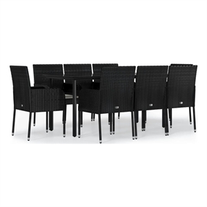 vidaXL Garden Dining Set in Black