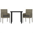 vidaXL Garden Dining Set in Black and Gray
