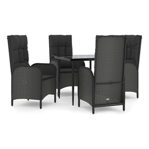 vidaXL Patio Dining Set in Black
