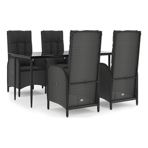 vidaXL Garden Dining Set in Black