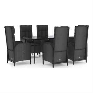 vidaXL Garden Dining Set in Black