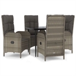vidaXL Garden Dining Set in Black and Gray