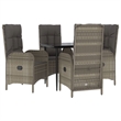 vidaXL Garden Dining Set in Black and Gray