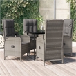 vidaXL Garden Dining Set in Black and Gray