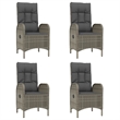 vidaXL Poly Rattan 5 Piece Garden Dining Set in Black and Gray