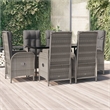 vidaXL Garden Dining Set in Black and Gray