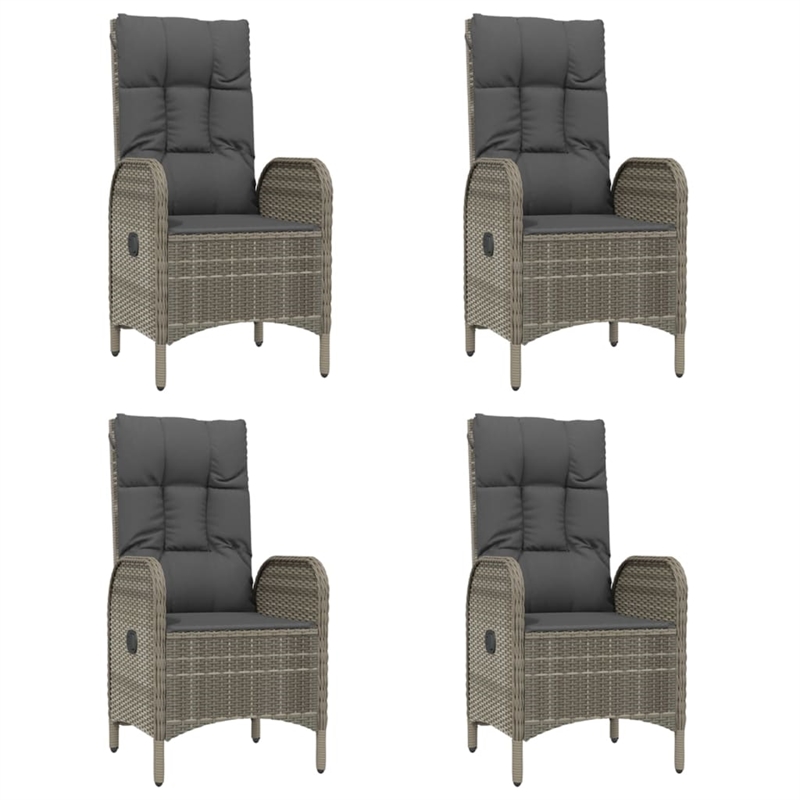 vidaXL Garden Dining Set in Black and Gray