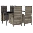 vidaXL Garden Dining Set in Black and Gray