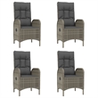 vidaXL Garden Dining Set in Black and Gray