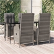vidaXL Garden Dining Set in Black and Gray