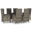 vidaXL Garden Dining Set in Black and Gray