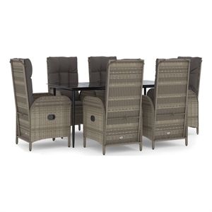 vidaXL Garden Dining Set in Black and Gray