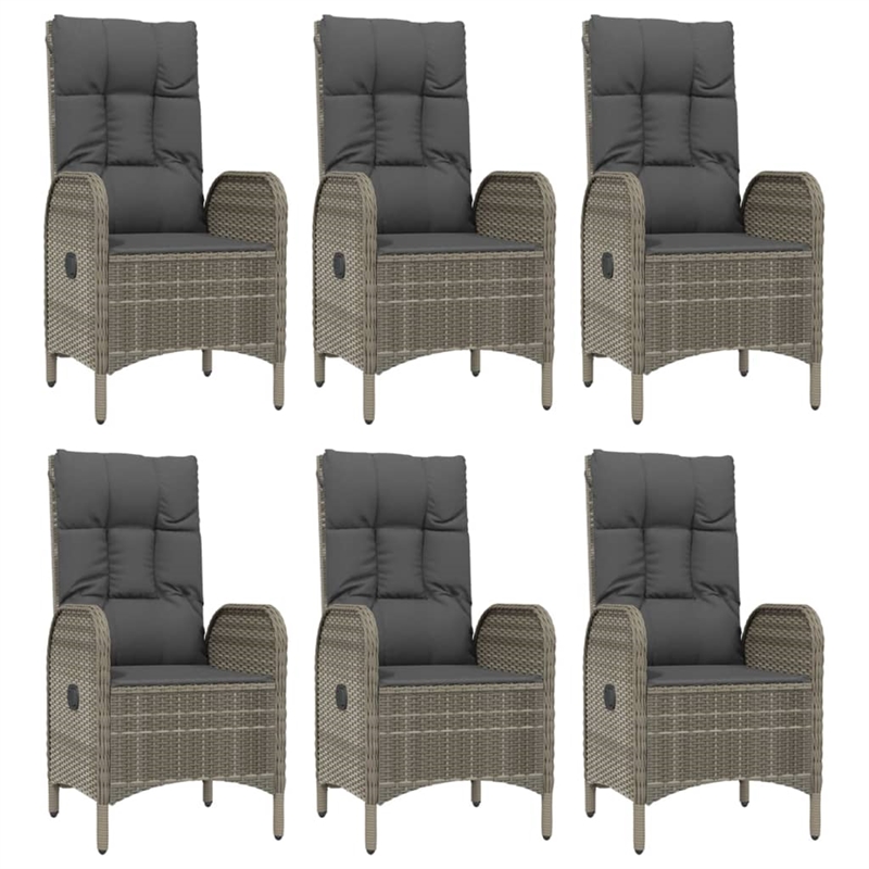 vidaXL Garden Dining Set in Black and Gray