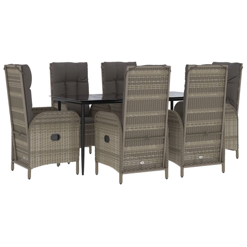 vidaXL Garden Dining Set in Black and Gray