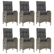 vidaXL Garden Dining Set in Black and Gray