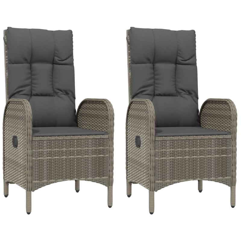 vidaXL Garden Dining Set in Black and Gray