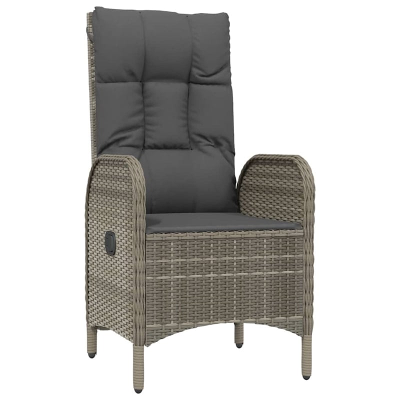 vidaXL Garden Dining Set in Black and Gray