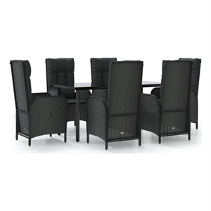 vidaXL Garden Dining Set in Black