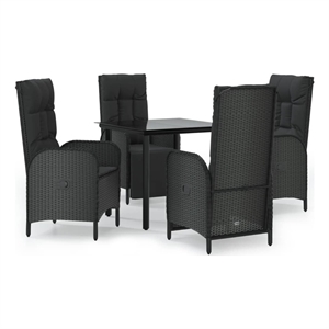 vidaXL Garden Dining Set in Black